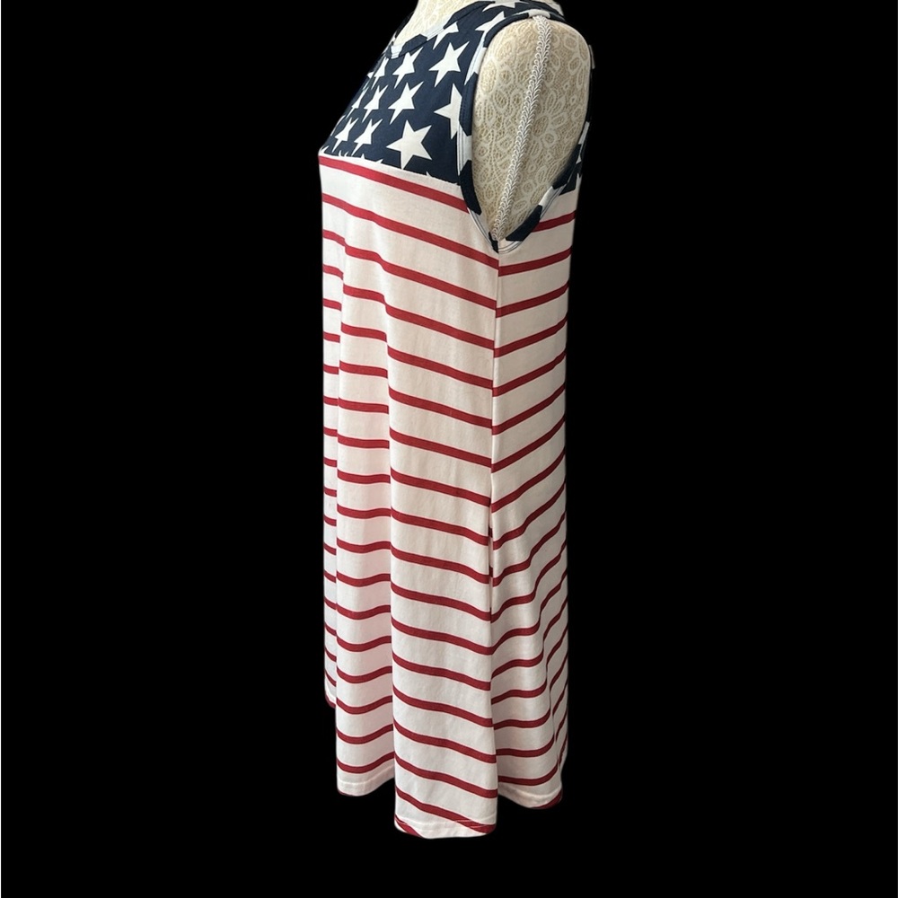 Patriotic Stars and Stripes Sun Dress with Pockets EUC - Picture 5 of 5